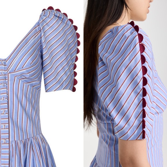 Silvia Tcherassi. Anika Scalloped-Trim Midi Dress. Very good used condition - Picture 3 of 5